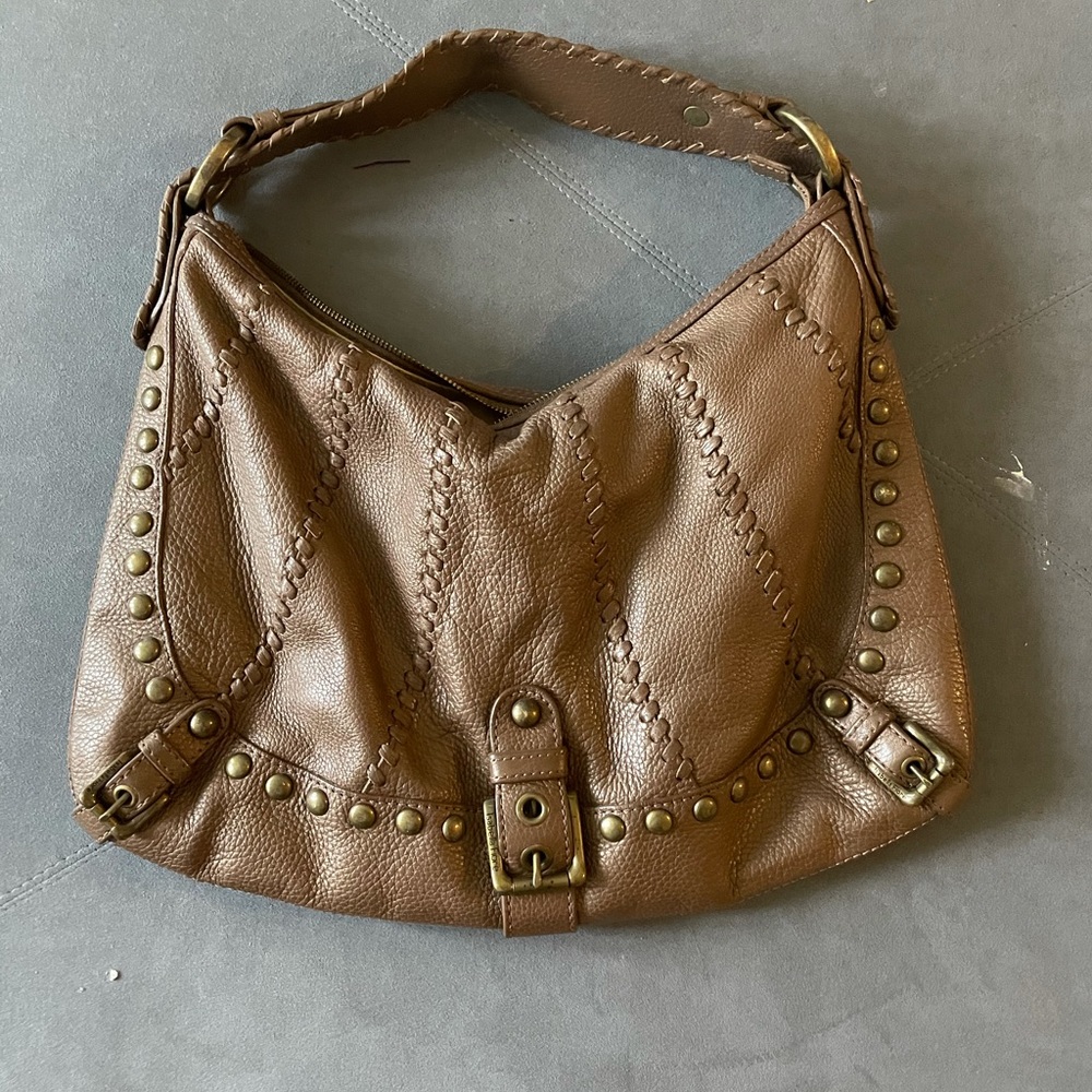 Isabella Fiore brown leather hobo shoulder bag